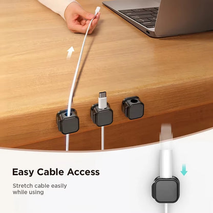 1/3/6PCS Magnetic Cable Clips Cable Smooth Adjustable Cord Holder Desk Cable Management Wire Keeper Cable Wire Organizer Holder