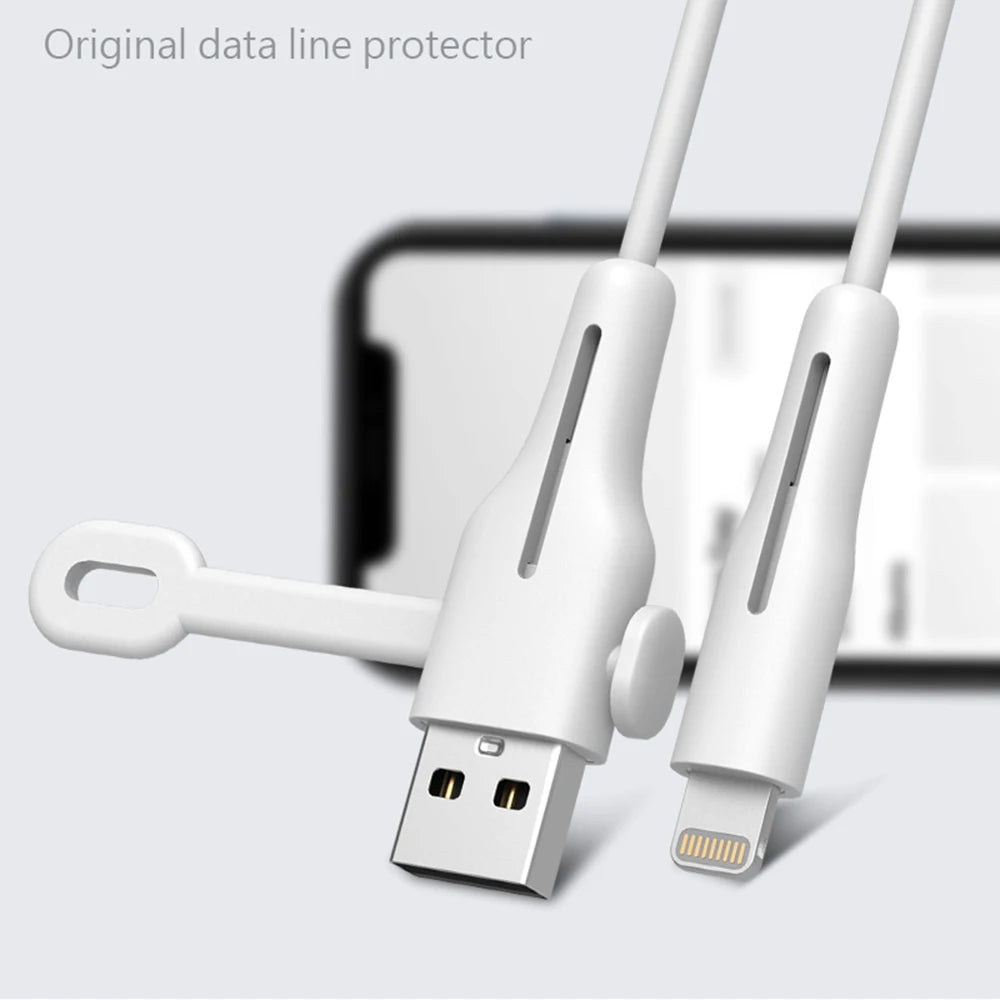 Original Data Line Protector for Iphone USB Charger Cord Saver Wire Winder Protection Soft Silicone Cable Protector for Iphone